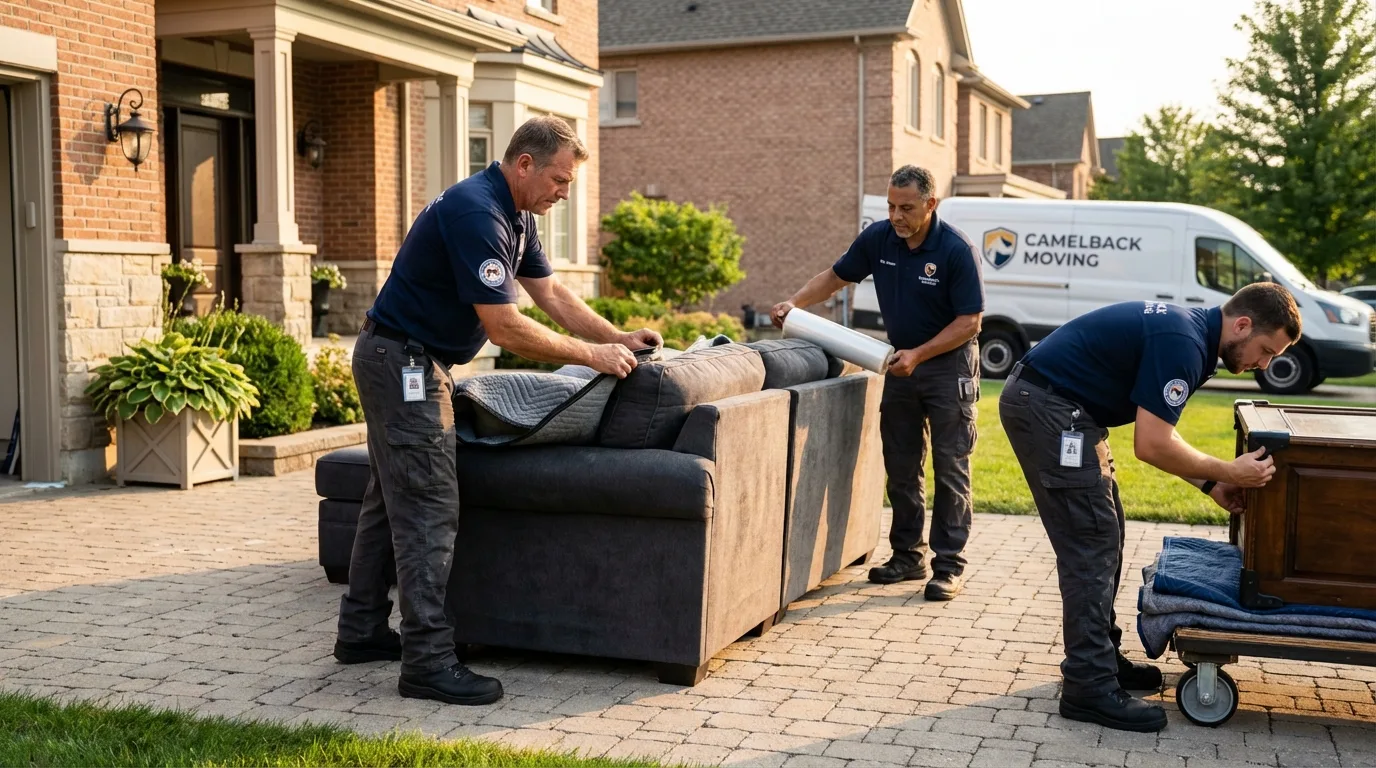 Large estate moving crew wrapping furniture in Eloy, AZ