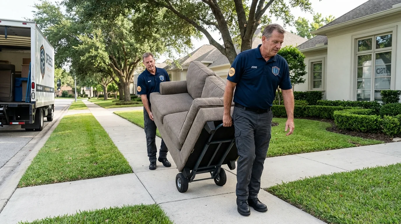 Local residential moving crew loading furniture in Eloy, AZ