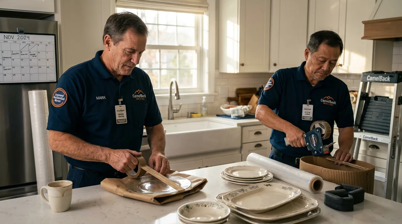 Professional crew packing kitchen dishware in Eloy, AZ